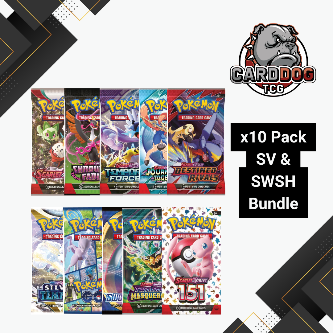 10 pack scarlet violet and sword shield pack bundle