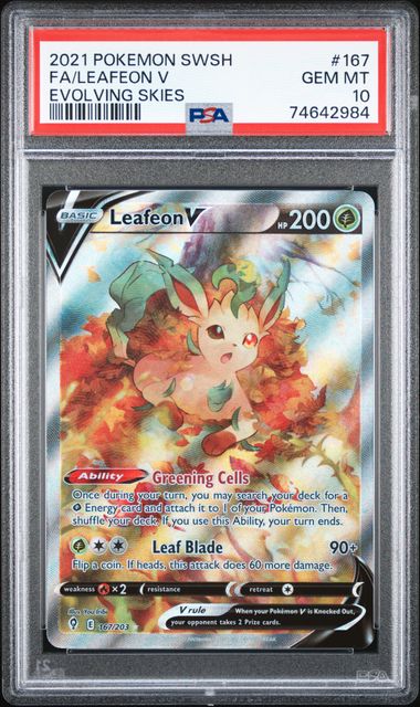 Leafeon V 167203 Full Alt Art PSA 10