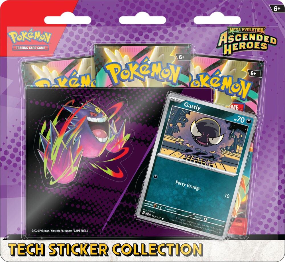 Pokemon TCG Mega Evolution Ascended Heroes Tech Sticker 2 Pack