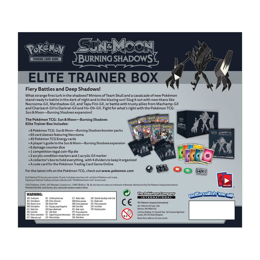 Pokemon Sun & Moon Burning Shadows Elite Trainer Box (ETB)