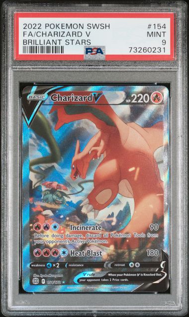 Charizard V Full Art Brilliant Stars 154/172 PSA 9 CardDogTCG Charizard V Full Art Brilliant Stars 154/172 PSA 9 CardDogTCG