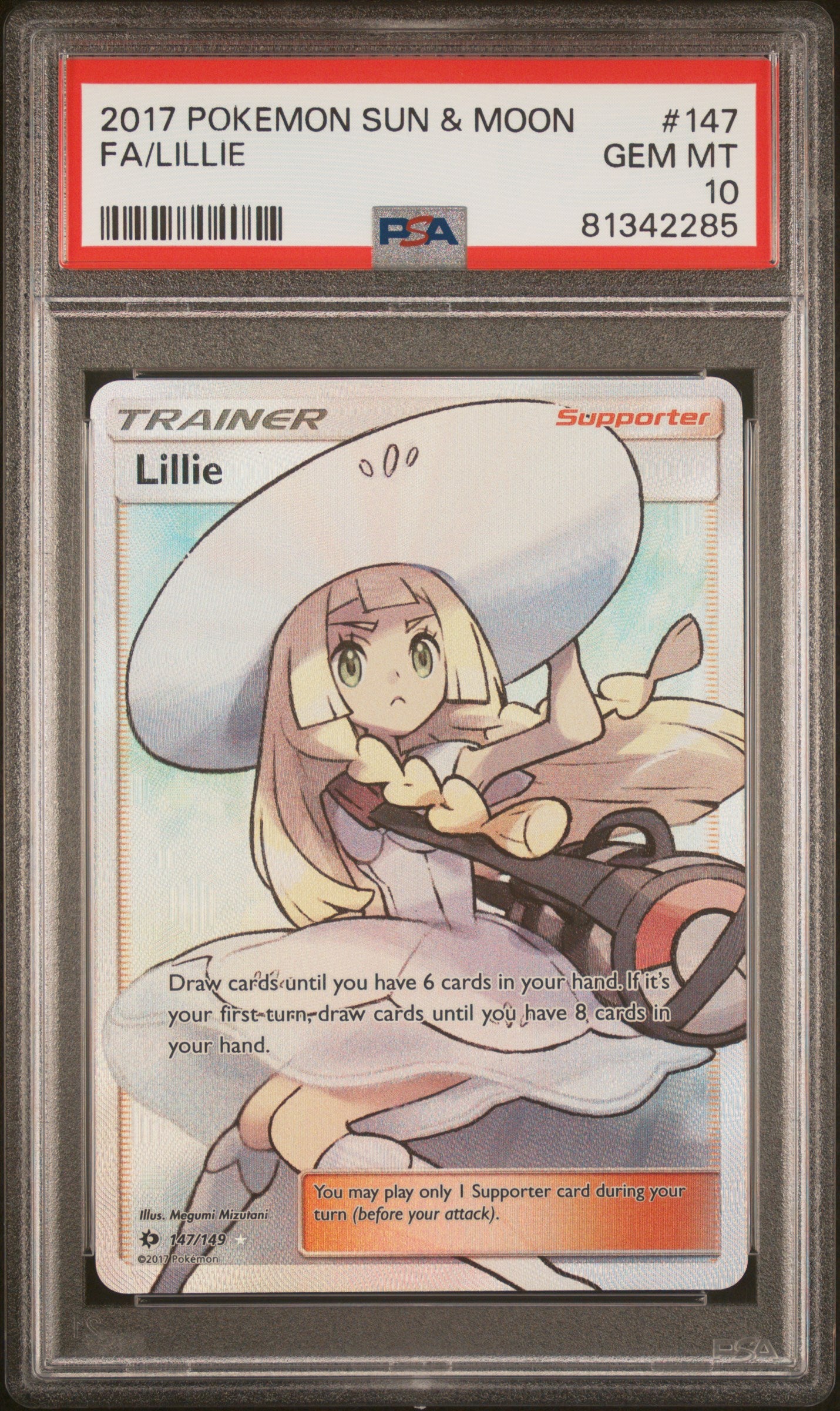 LILLIE SUN & MOON 147/149 FULL ART PSA 10