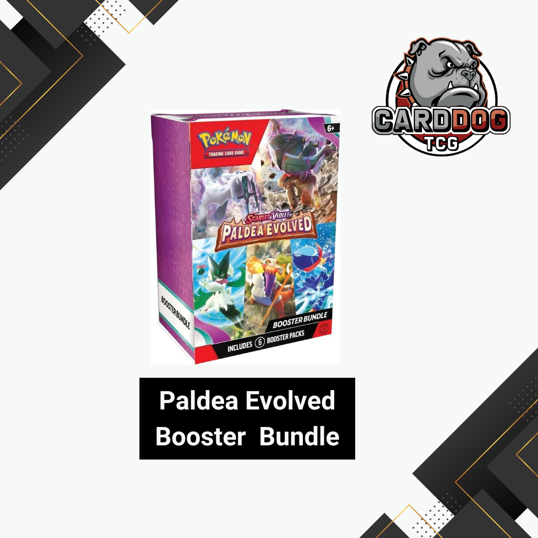 Pokémon Paldea Evolved Booster Bundle with CardDog TCG logo on a white background