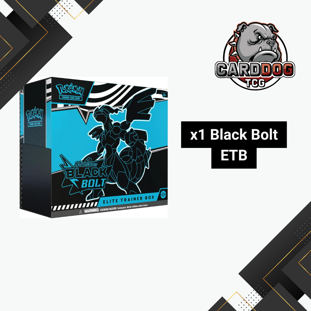 Pokémon Black Bolt Elite Trainer Box with CardDog TCG logo on a white background