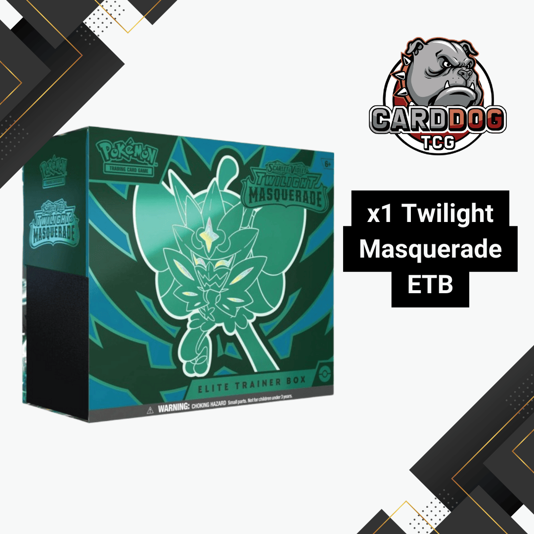 Pokémon Twilight Masquerade Elite Trainer Box with CardDog TCG logo.