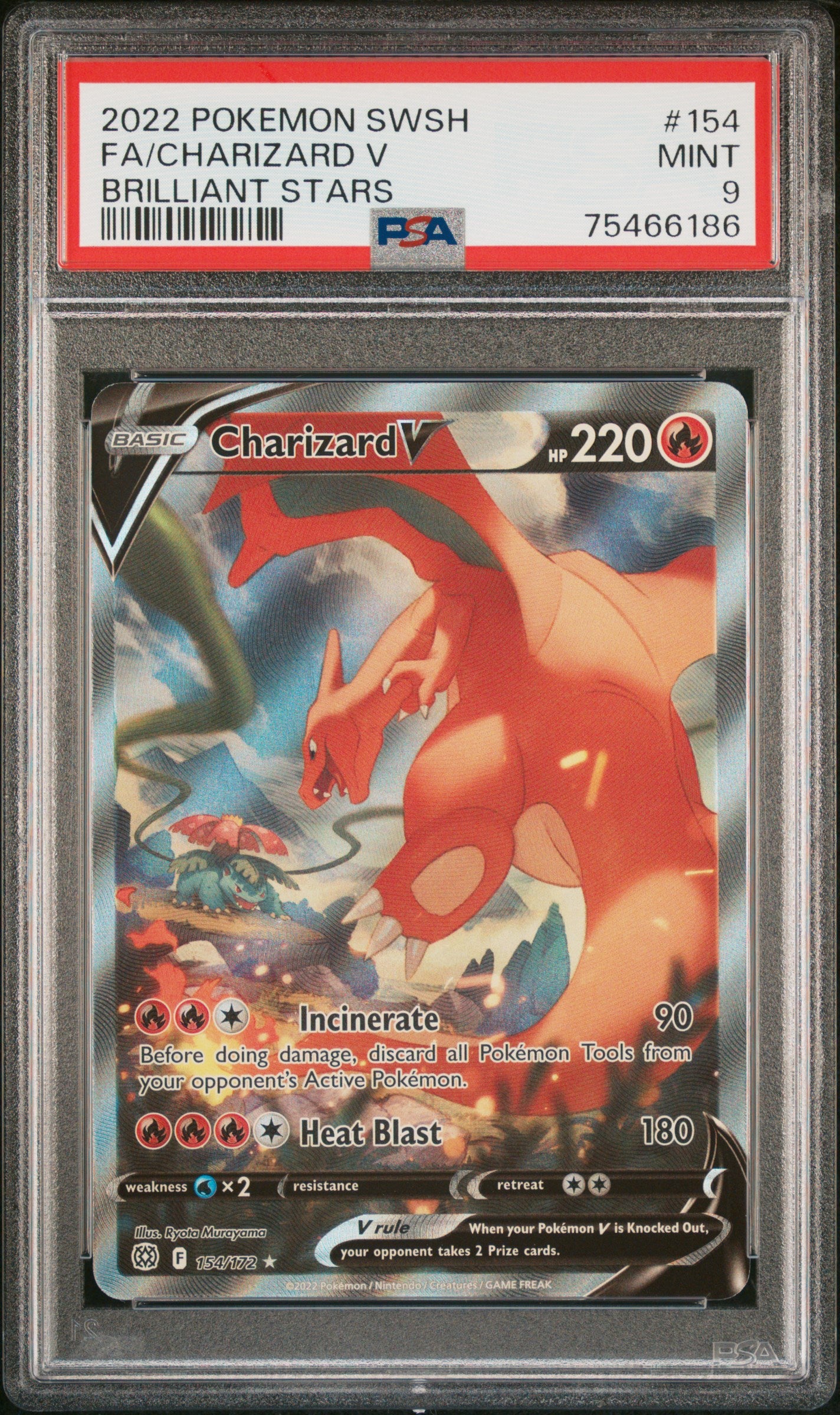 Charizard V Full Art Brilliant Stars 154/172 PSA 9