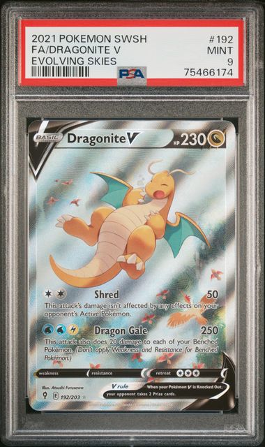 DRAGONITE V 192/203 ALT ART PSA 9