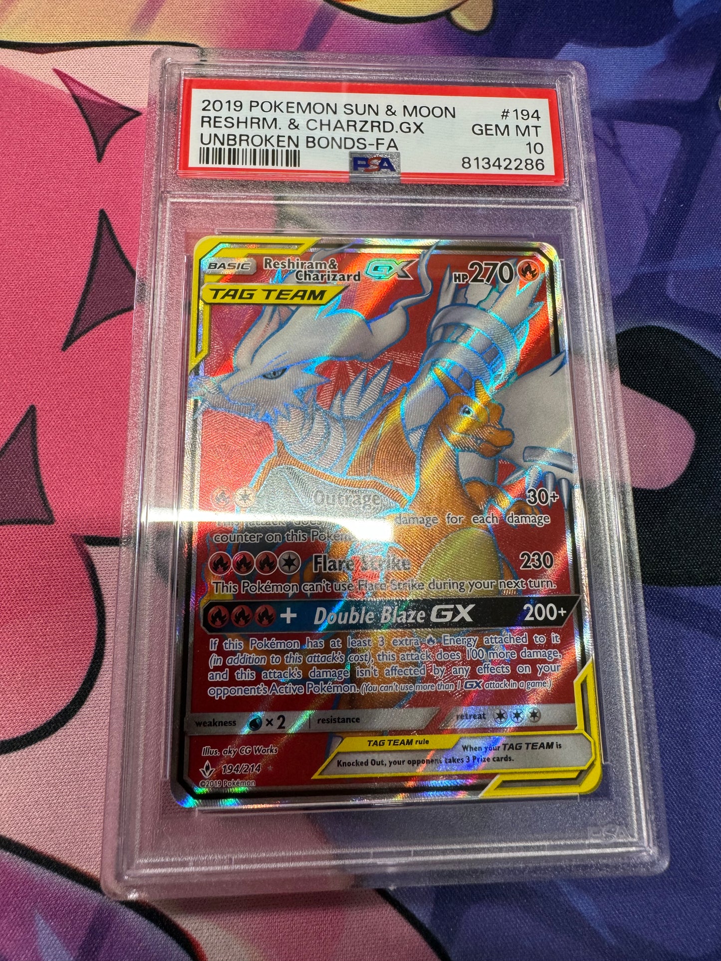 Reshiram Charizard GX 194 PSA 10