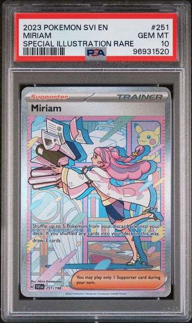 Pokemon-MIRIAM-Scarlet-Violet-251/198-SIR-PSA-10-carddogtcg