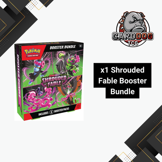 Pokémon Shrouded Fable Booster Bundle with CardDog TCG logo on a white background