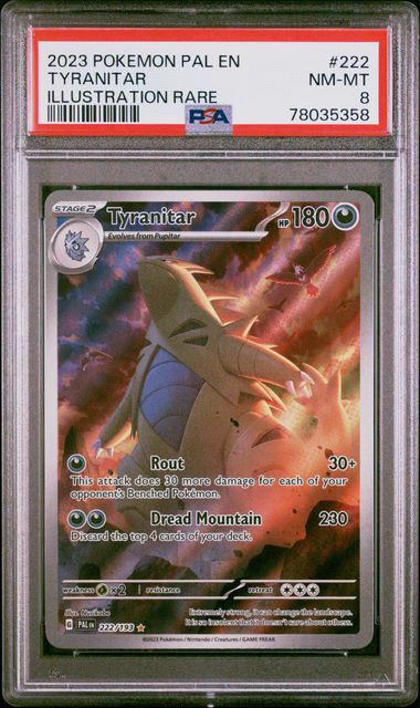 Pokemon-Tyranitar-Paldea-Evolved-222/193-SIR-PSA-8-carddogtcg