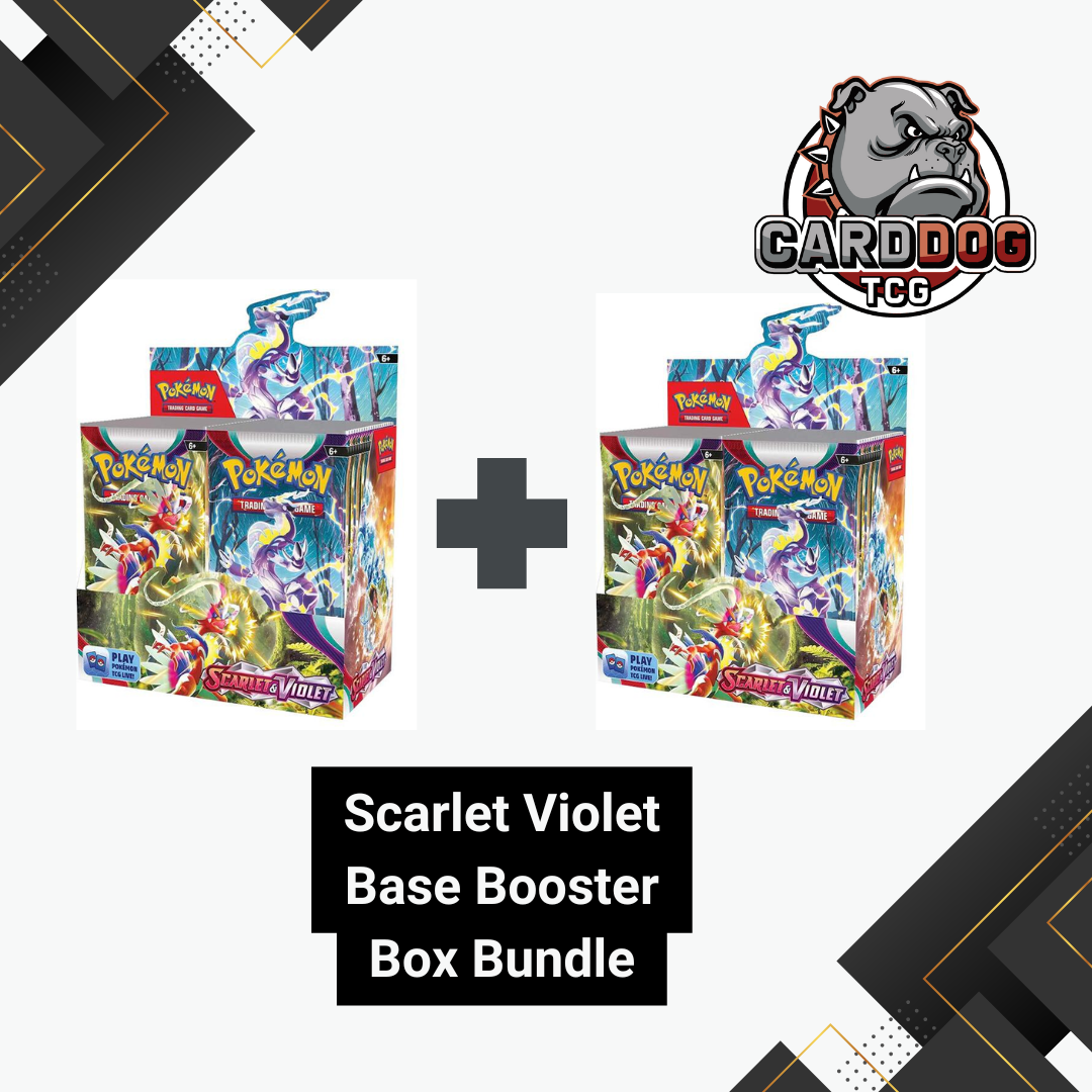 Pokémon Scarlet Violet Base Booster Box Bundle with CardDog TCG logo.